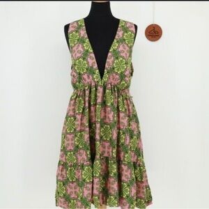 House of Harlow 1960 Pink and Green Backless Sundress